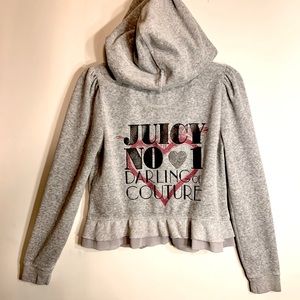 Girls Juicy Couture zippered hood gray jacket